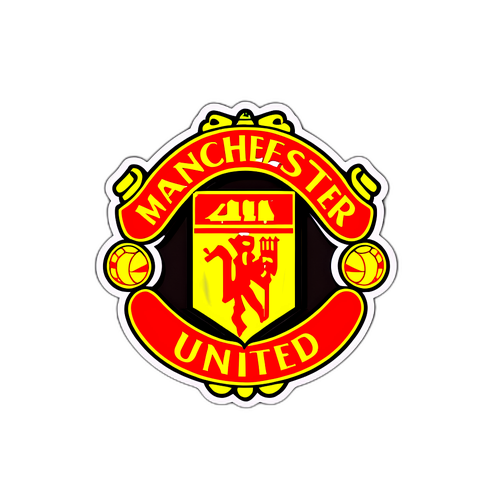 สติกเกอร์โลโก้แมนเชสเตอร์ ยูไนเต็ด พร้อมลูกฟุตบอล