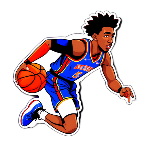 Dynamic Basketball Action Sticker