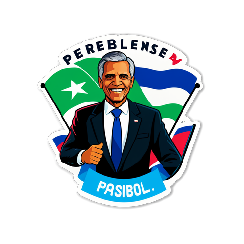 Sticker del presidente de Platense con lema 'Por el fútbol y la pasión'