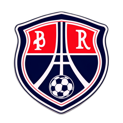 מדבקה בעיצוב רטרו עם הלוגואים של PSG ורן