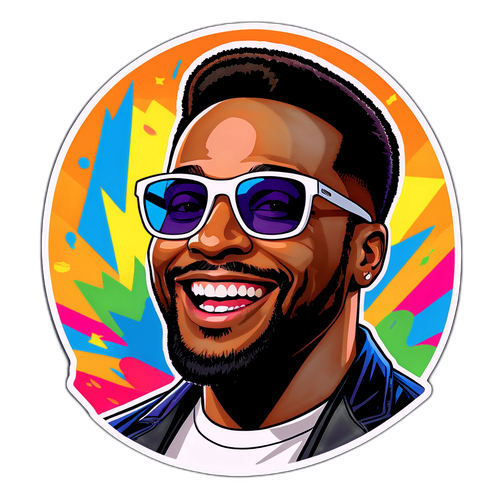Autocolant cu Malcolm Jamal în stil comic