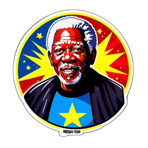 Autocollant de Morgan Freeman en super-héros