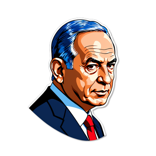 Gripende Klistremerke: Netanyahu i Minimalistisk Stil med Israelske Symboler!