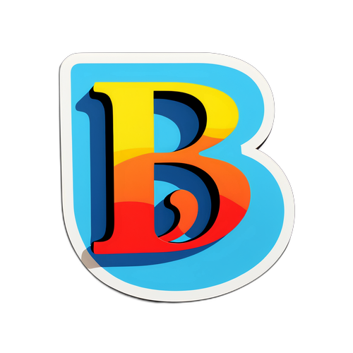 Masaya at Makulay na Sticker ng Letra 'B'
