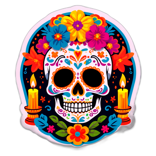 Adesivo Festivo para o Día de los Muertos