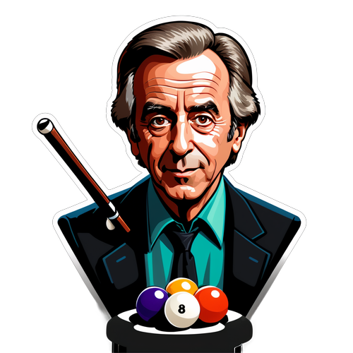 An Artistic Portrayal of Terry Griffiths with Cue Stick