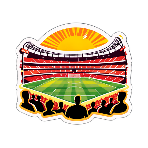 Stadion na meczu w słońcu