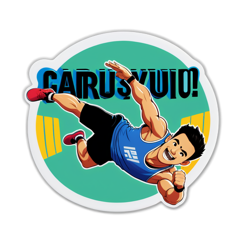 Sumabog na Inspirasyon: 'Fly High, Carlos!' — Makulay na Sticker para sa mga Tagahanga ng Gymnastics!