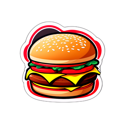 マクドナルドの人気メニューアイテムのコラージュステッカー