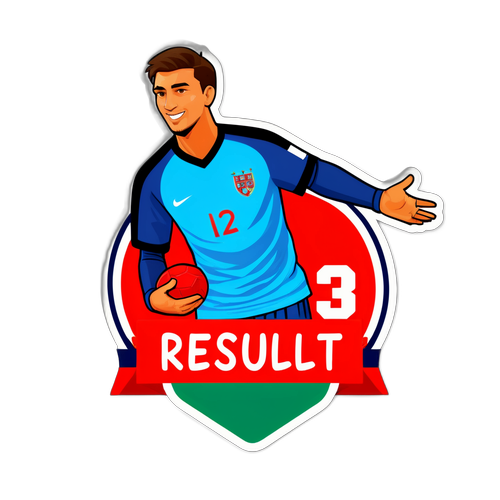 Hình ảnh cầu thủ cầm banner 'Kết quả bóng đá C1'