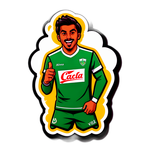 Sticker de un Jugador Emocionado de Deportivo Cali