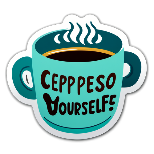 Espresso Yourself Coffee Cup Sticker