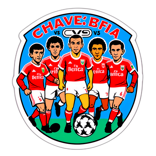 Thiết kế sticker kiểu cổ điển của đội bóng Chaves và Benfica