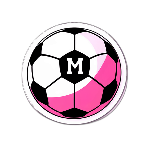 Fotbal cu logo-ul echipei Inter Miami