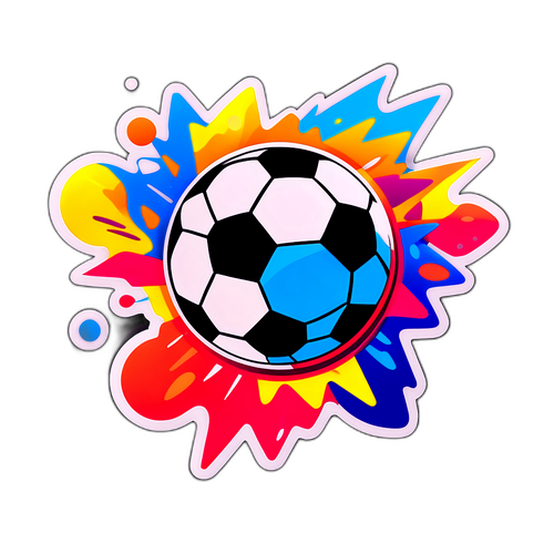 Stiker Bola Sepak Berinspirasi Seni Abstrak