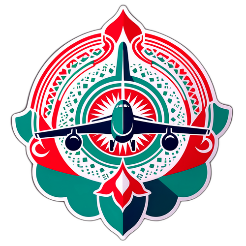 Avion Royal Air Maroc avec motifs géométriques