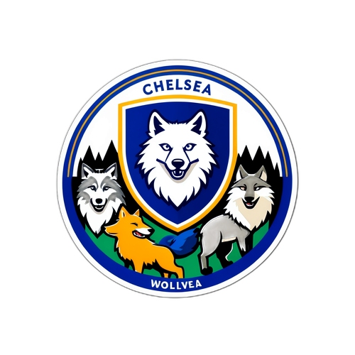 Modernong Disenyo ng Chelsea vs Wolves na Sticker