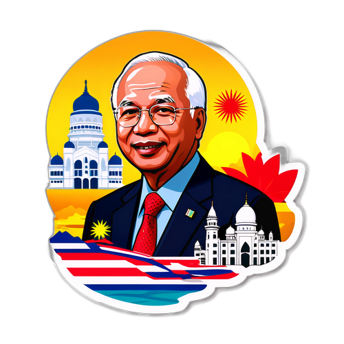 Sticker Najib Razak dengan Elemen Budaya Malaysia