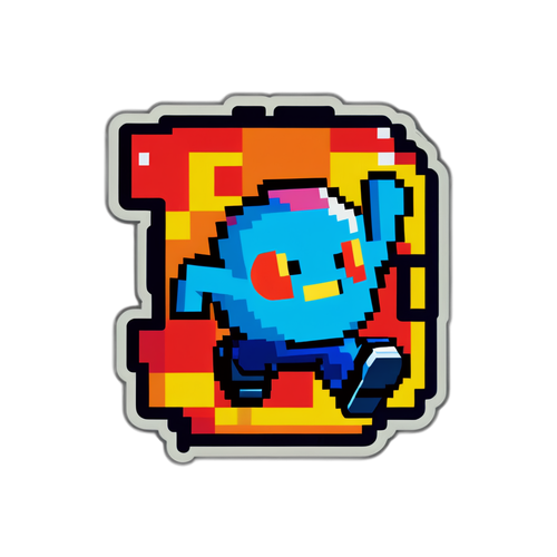 Retro Gaming Pixelated Arcade Character Sticker