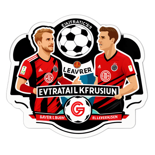 สติกเกอร์การแข่งขันฟุตบอลที่น่าสนใจระหว่างไบเออร์ เลเวอร์คูเซน กับ ไอน์ทรัค แฟร้งค์เฟิร์ต