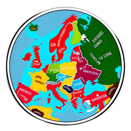 Vintage Poster van Noordwest-Europa