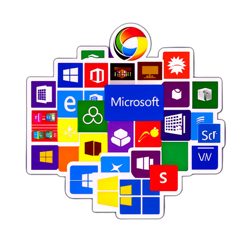 Symbole Microsoft w kolorowym stylu