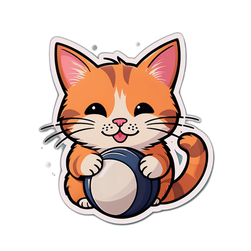 Котик, що грає з міні м'ячем