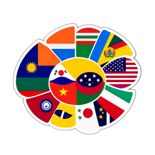 Composição Artística das Bandeiras dos Países do BRICS