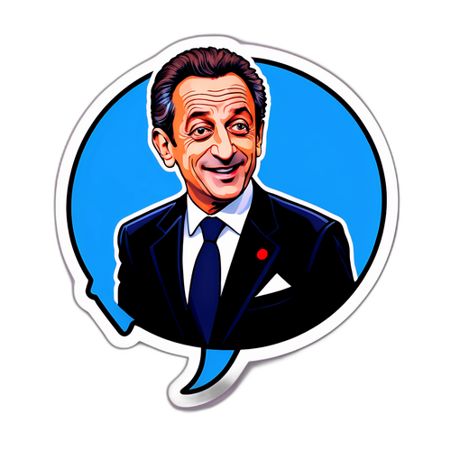 Vtipná nálepka s Nicolasem Sarkozym