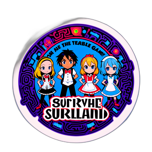 Kapana-panabik na sticker ng trio mula sa Alice in Borderland