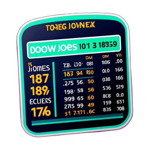 สติกเกอร์กราฟของดัชนีดาวโจนส์วันนี้