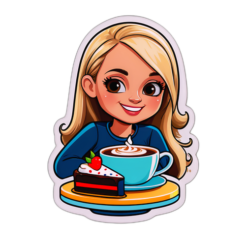 Sticker z Mle Kasią Tusk i ulubionymi ciastami