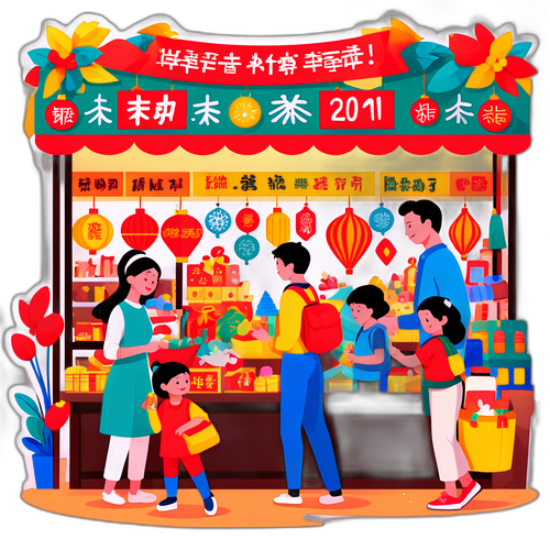 温暖的家庭采购新年商品