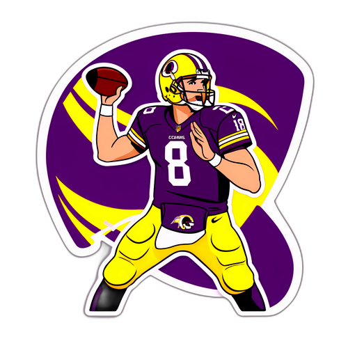 Dynamic Kirk Cousins Football Sticker