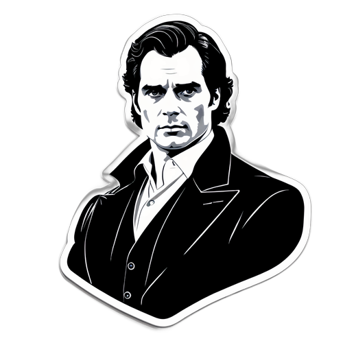 Silhouette di Henry Cavill con Sfondo Drammatico