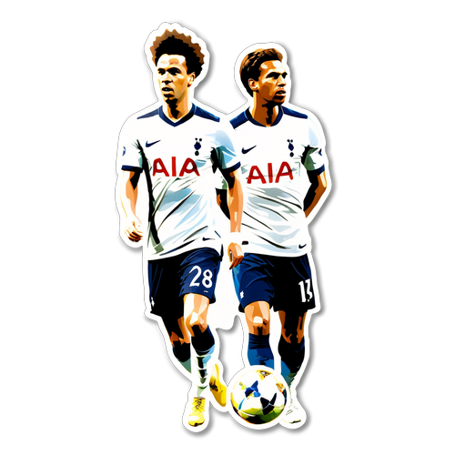 Aderente do Tottenham com Jogadores Icônicos em Arte Moderna