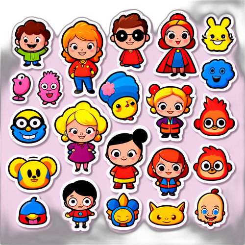 Stickers z postaciami cartoon