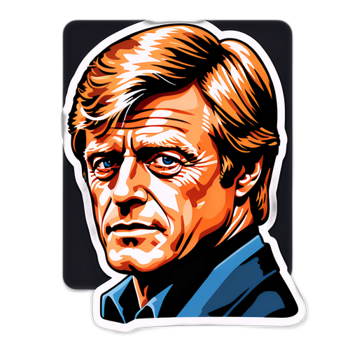 Autoadesivo classico di Robert Redford in stile vintage