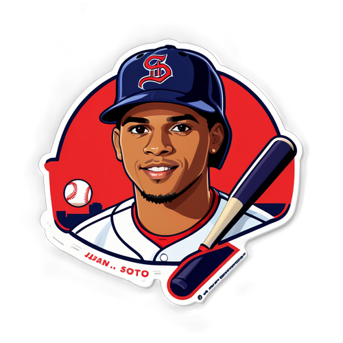 Kulay na Sticker ng Baseball na may Pangalan ni Juan Soto