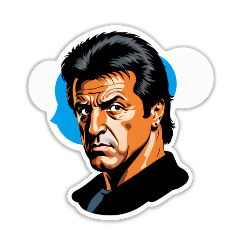 Stark Silhuett av Sylvester Stallone med Citatbubbla