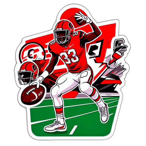 Dynamic Football Player Sticker