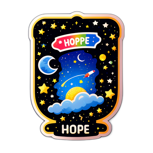 Adesivo Lotofácil: Bilhete Vencedor no Céu Estrelado