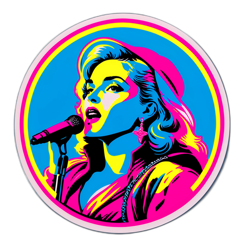 Retro Madonna Konsert Affisch i Neonfärger