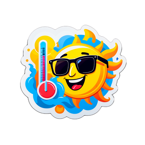 दिल्ली की गर्मी का मजेदार स्टीकर