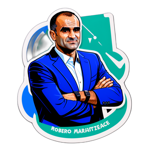 Klistermerke av Roberto Martinez i trenerposisjon