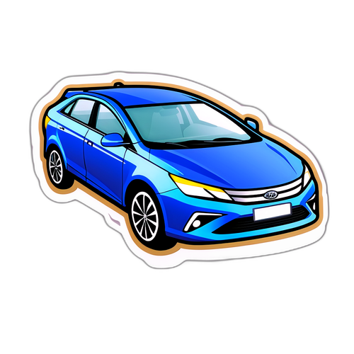 BYD Aktienaufkleber mit Notiz zur Aktienaufspaltung