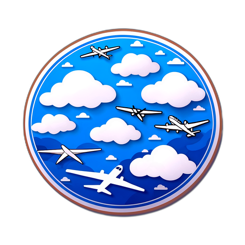 Design samolepky s letadly a obláčky
