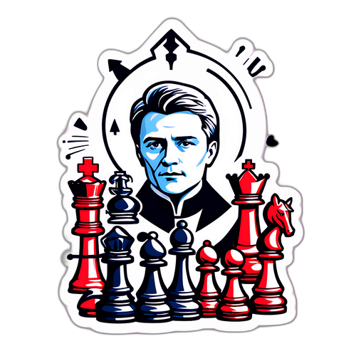 Elegant Chess-Themed Sticker Featuring Daniil Donchenko