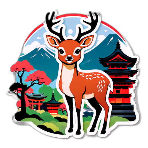 奈良の鹿の日本風デザイン