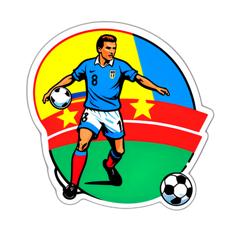 Sticker, der nostalgisch an vergangene WM-Spiele erinnert